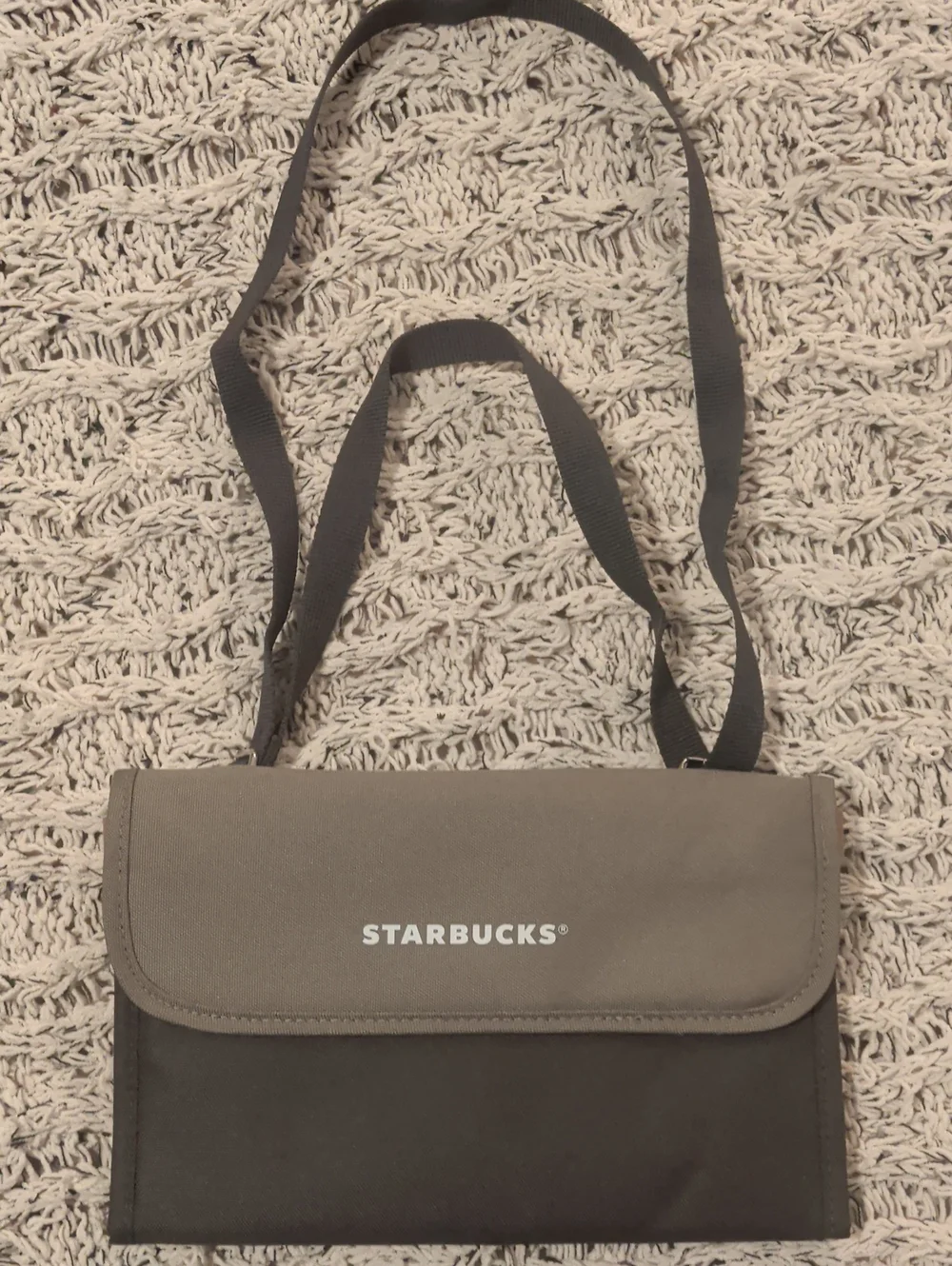 Starbucks Two-Tone Messenger Bag in Taupe and Black